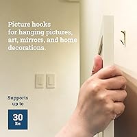 Vista 3 de PHS - Perchas profesionales de yeso para pared, paquete de 25 unidades, ganchos resistentes para paneles de yeso, accesorios para colgar marcos