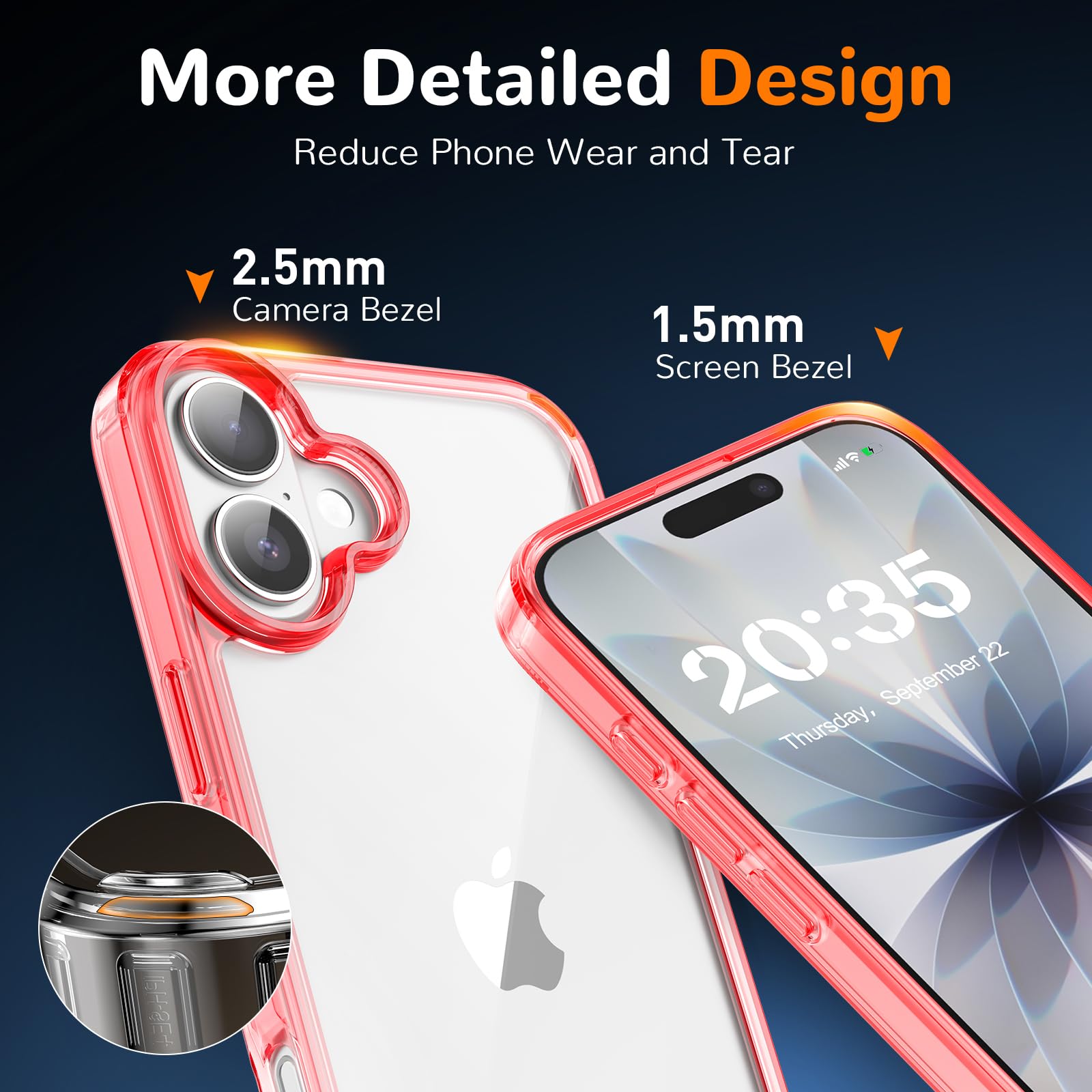 Clear Case for iPhone 15, Ultra Thin, Shockproof TPU Cover, Anti-Yellowing, Crystal Clear, Phone Case for Apple iPhone 15 - Clear — view 601