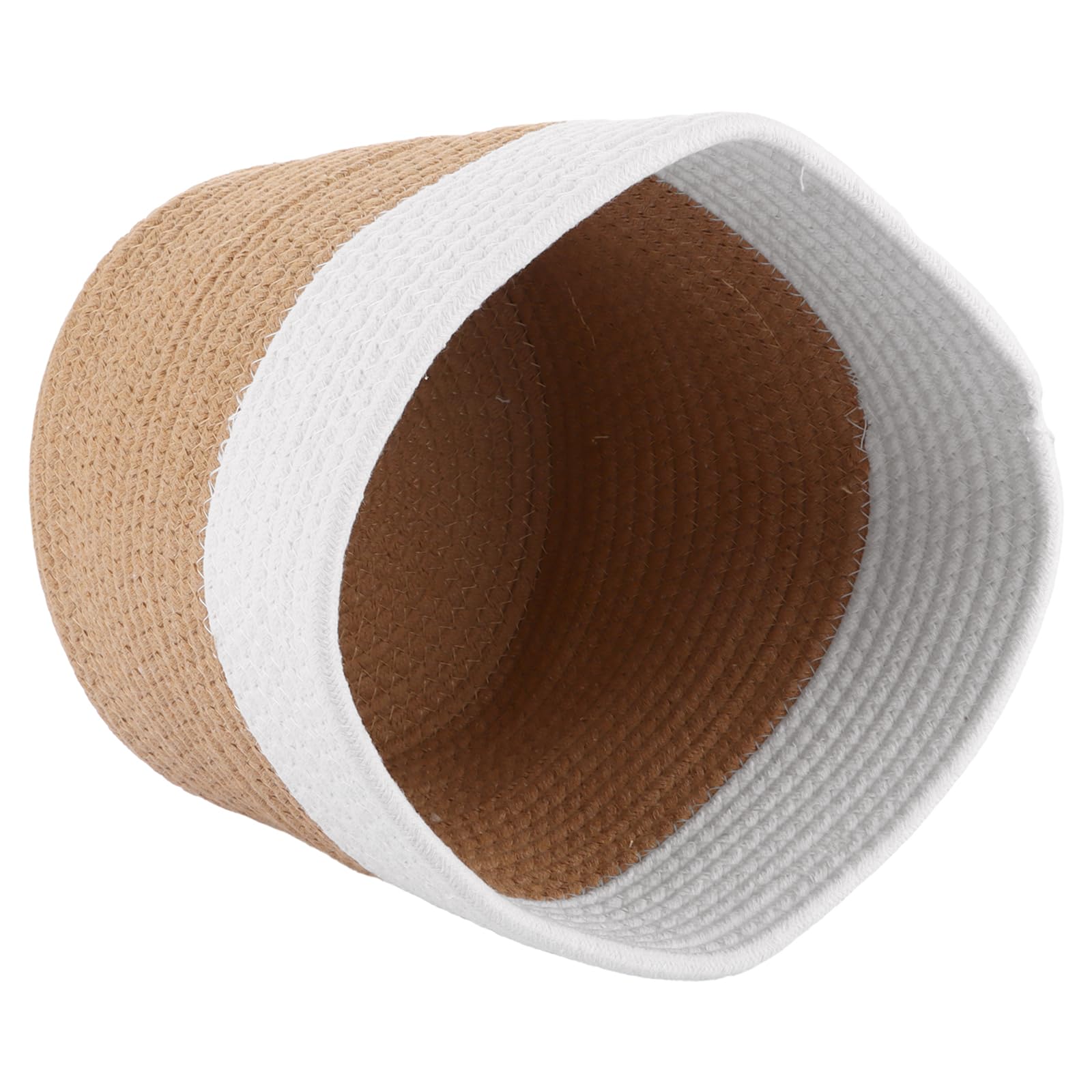 Lot de 2 Pots de Fleurs tressés, Panier pour Plantes d'intérieur, Cache Pot Plante Interieur, Panier de Rangement tissé en Coton à Linge pour Linge, Jouets (25 cm x 25 cm)