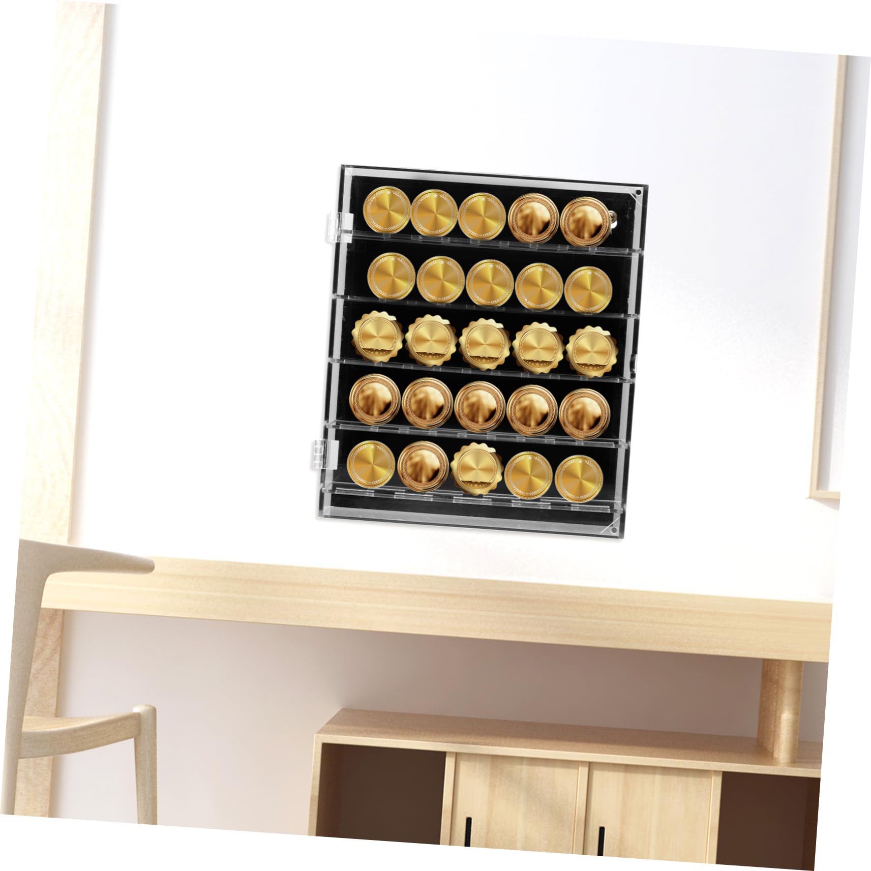 Estuche Transparente para Coleccionar Monedas de Plástico Negro