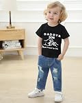 WESIDOM Vêtements pour enfants 1-5T T-shirt à manches courtes bébé garçon Outfits + Ensemble de pantalons Jeans Ripped