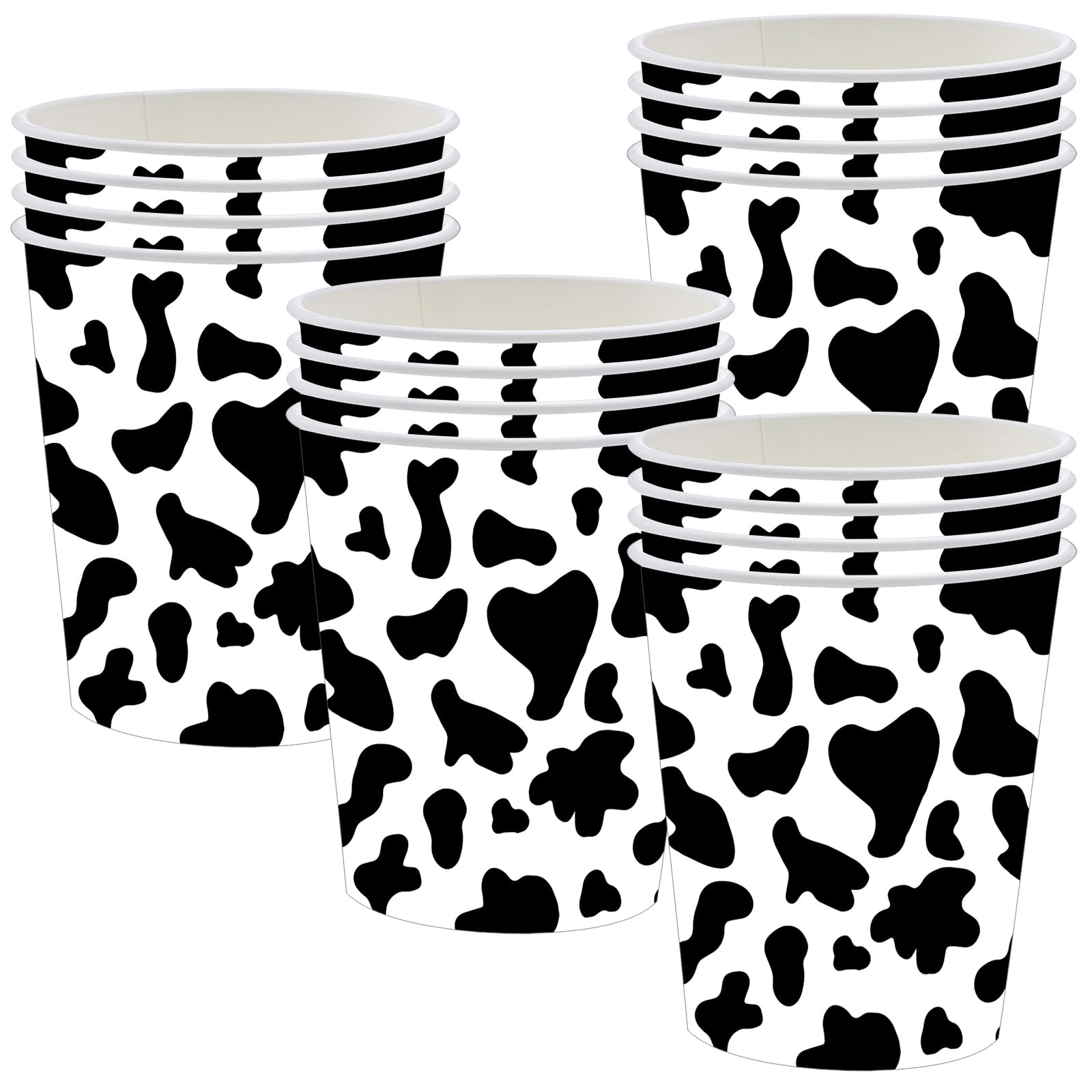 POPOYU 16P Jungle Safari Animal Party Cow Print Paper Cups, Jungle Animal Party Disposable Paper Cups, Jungle Theme Party Tableware Decorations Set for Kids Jungle Safari Reptile Party Supplies