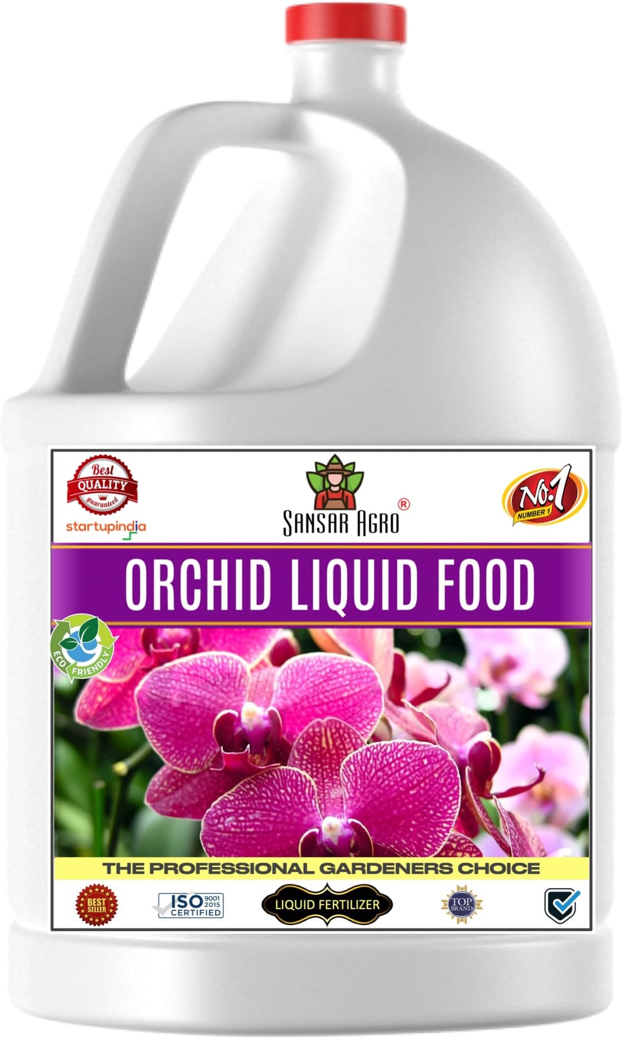 Sansar Agroยฎ Orchid Liquid Food, Premium Essential Liquid Fertilizer For The Best Growth Of Orchid Plants With Flowering Nutrients And Charged Micro-Organism (500 ml)