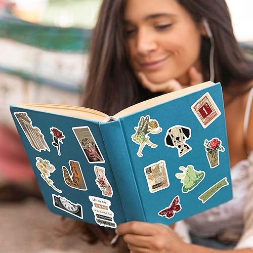 Miniatura 3 de Calcomanías vintage, 200 unidades, lindas calcomanías estéticas retro, calcomanías de vinilo impermeables para botellas de agua, laptop, álbumes de