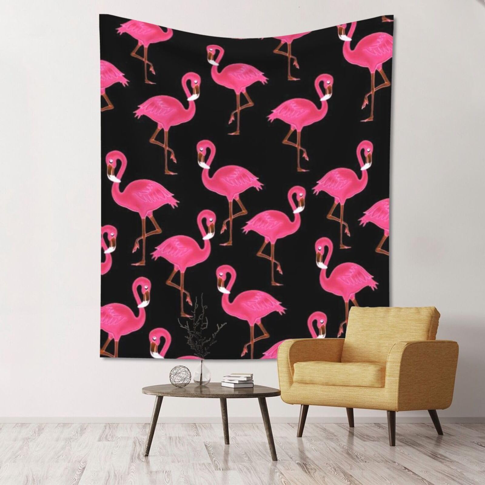 WKSGDSG Large Wall Hanging, Machine Washable Tapestry For Dorm Room, Flamingos, Lightweight Polyester Wall Art For Bedroom Living Room, 152x130cm