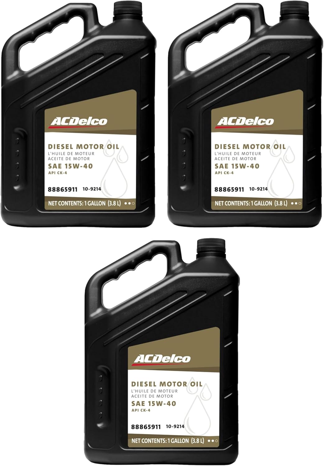 ACDelco Gold 10-9214 (88865911) CK-4 Diesel 15W-40 Motor Oil - 1 gal (Case of 3)