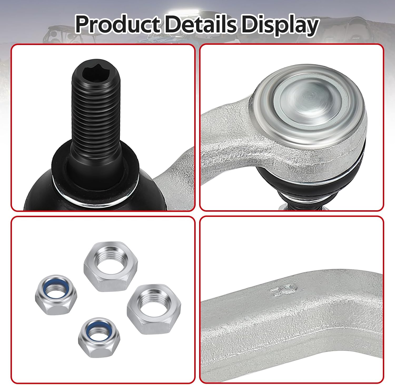 JAVIK Left & Right Tie Rod Ends for Polaris 1000 XP 4 2019-2024 XP Turbo 4 2017-2021 General 1000 XP 4 2020-2024 OEM# 7061229 7061228