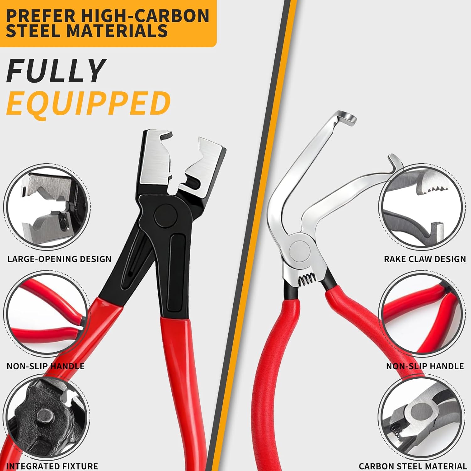 5 Piece Electrical Disconnect Pliers Set (Including Gloves), Upgrade Electrical Connector Pliers, Automotive Connector Separator, Electrical Connector Removal Tool for Safe Harness Separation
