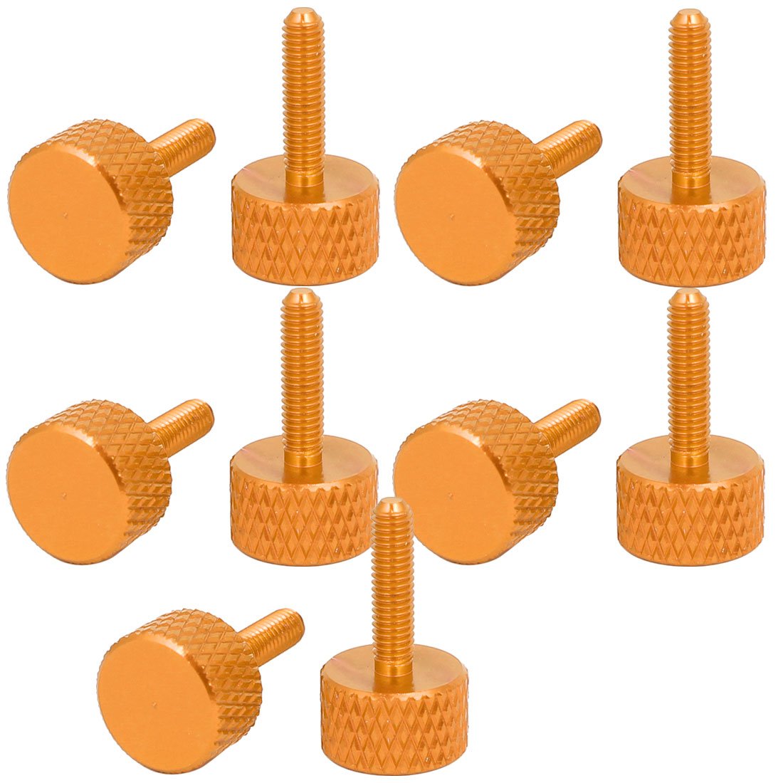 Aexit Computer PC Cleaning & Repair Graphics Card Knurled Head Thumb Screws Gold Tone Computer Screws M3x12mm 10pcs