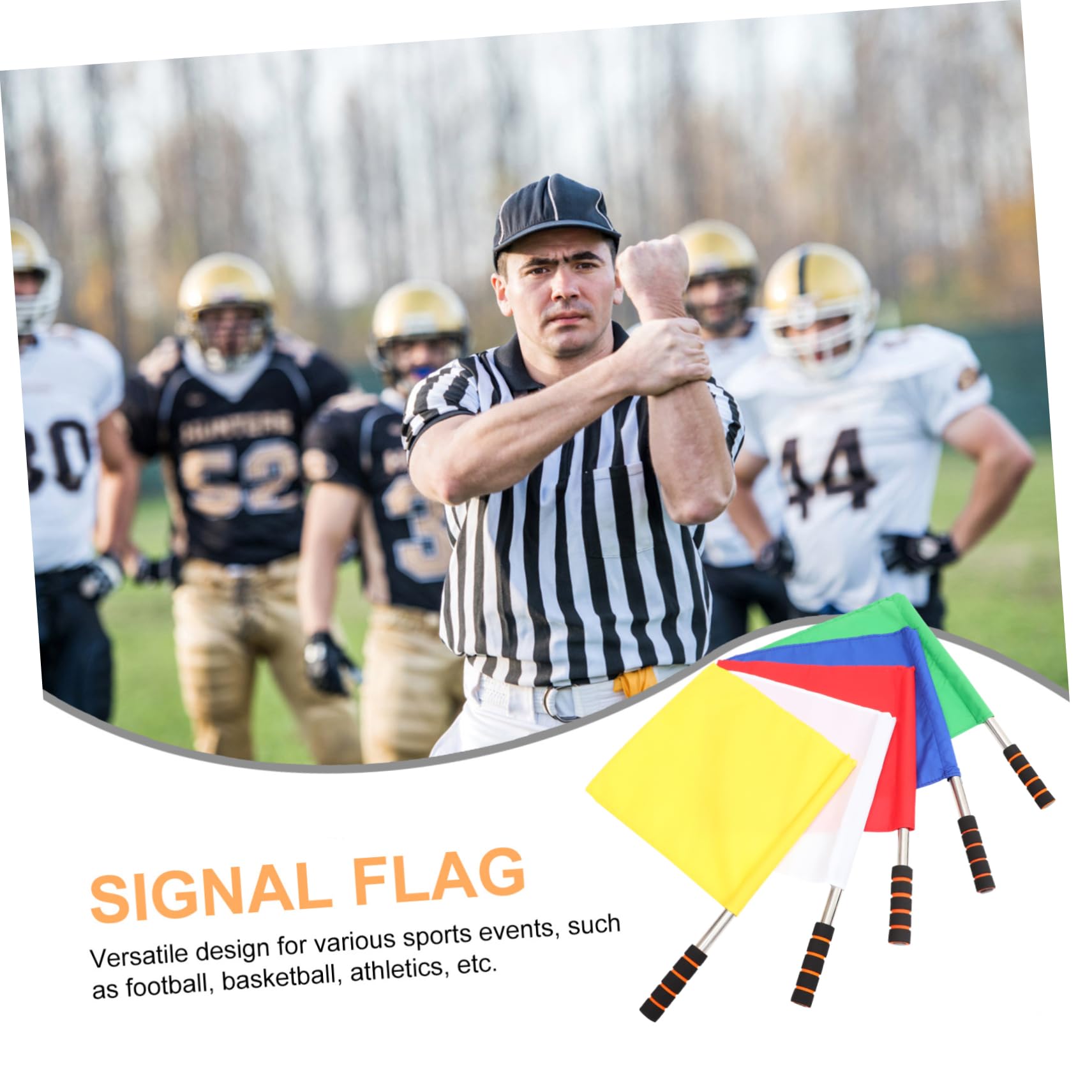 10pz Bandiere per Arbitro Calcio in Acciaio Inossidabile e Poliestere, Leggere ad Alta Visibilità per Partite e Competizioni Sportive