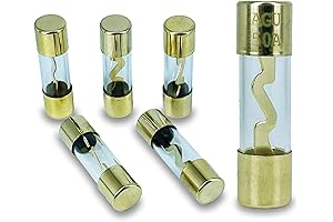 50 Amp AGU Car Audio Fuse 5-Pack Glass Gold Plated
