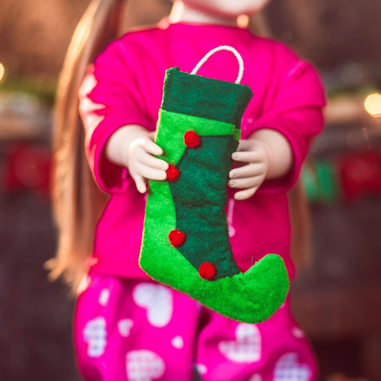 THE QUEEN'S TREASURES 18 Inch Doll Accessories, Christmas Play Set Includes 3 Gift Boxes, Stocking, Platter, Mug & Cookies for Santa. Compatible for Use with American Girl Doll
