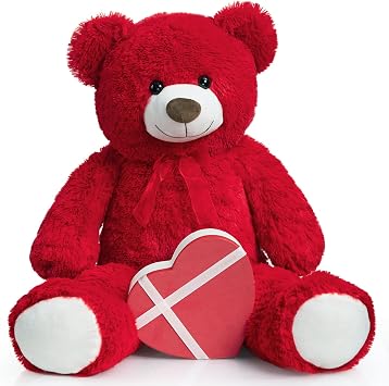 HollyHOME Big Teddy Bear, Large Bear Stuffed Animal, Gift for Kids, 36" Red