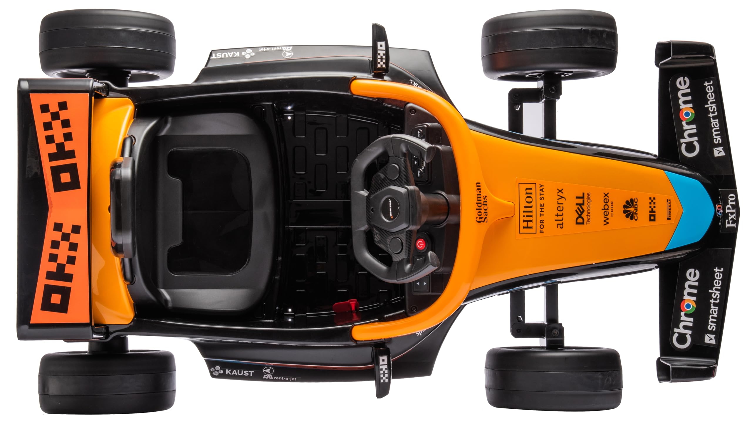 Jeździk elektryczny samochód McLaren, MP3, pilot zdalnego sterowania, zawieszenie sprężynowe, bolid, quad, pojazd (Pomarańczowy) | MP3, pilot zdalnego sterowania, zawieszenie sprężynowe, pojazd dziecięcy, auto na akumulator, zabawka do jazdy