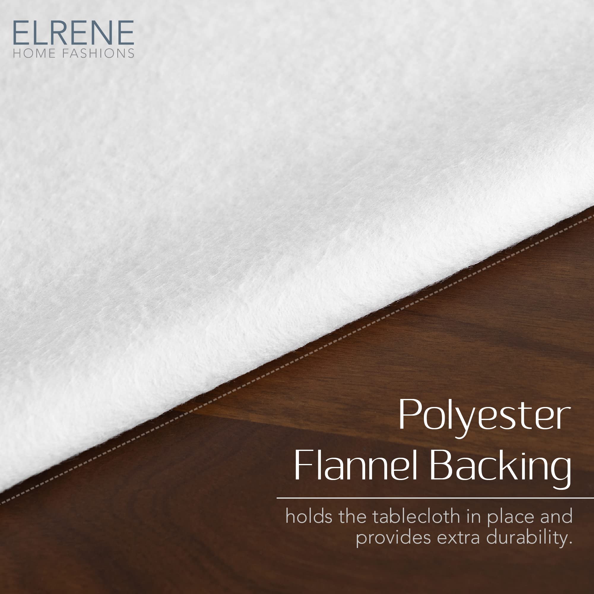 Elrene Home Fashions Vintage Lemon and Citrus Blooms Water- and Stain-Resistant Vinyl Tablecloth with Flannel Backing - Image 3