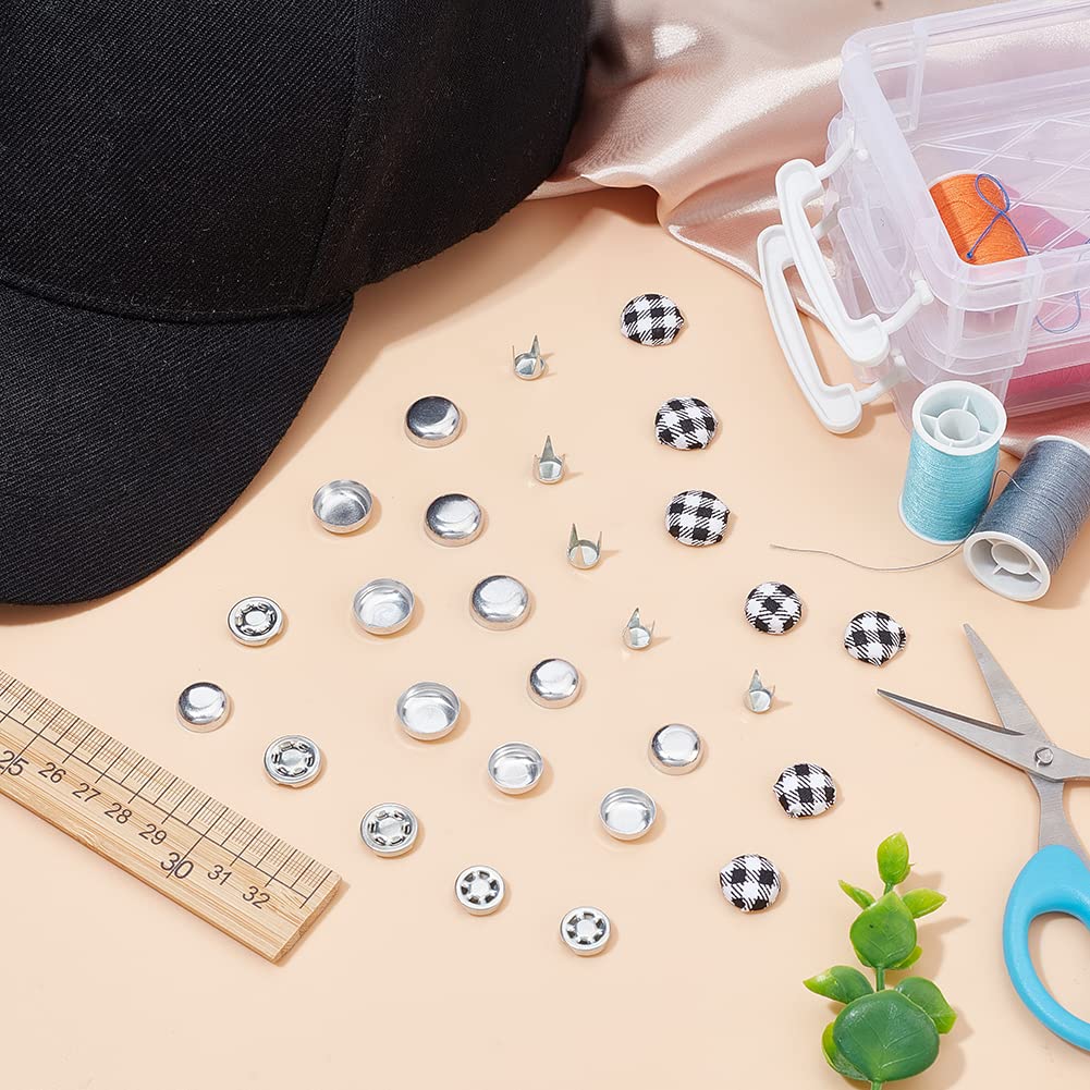 BENECREAT Lot De 20 Boutons En Métal Recouverts De Tissu De