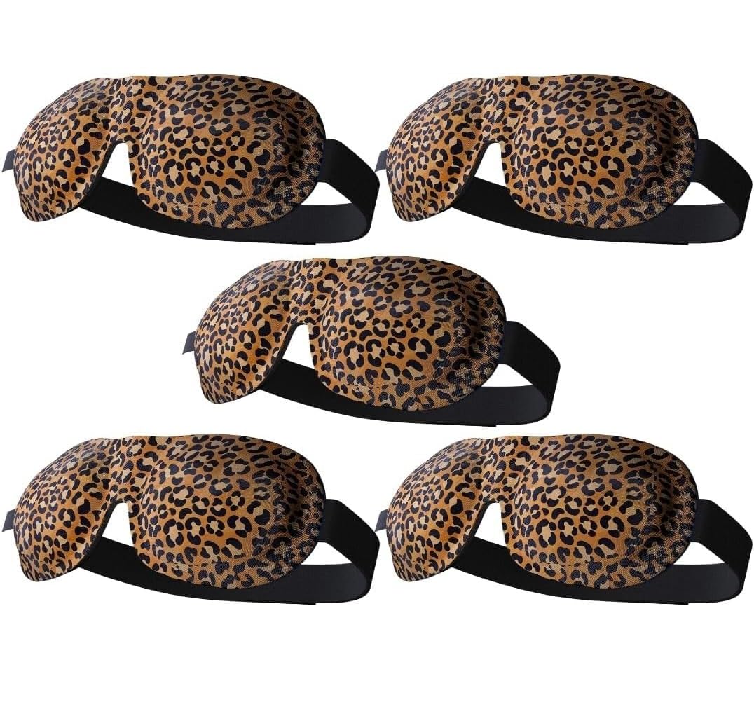 SMUG 100% Blackout Sleep & Eye Mask - Eyelash Extension Friendly - Eye Masks for Sleeping - Sleep Masks for Women & Men - Straps for Dream Comfort & Adjustability - Animal 5-Pack