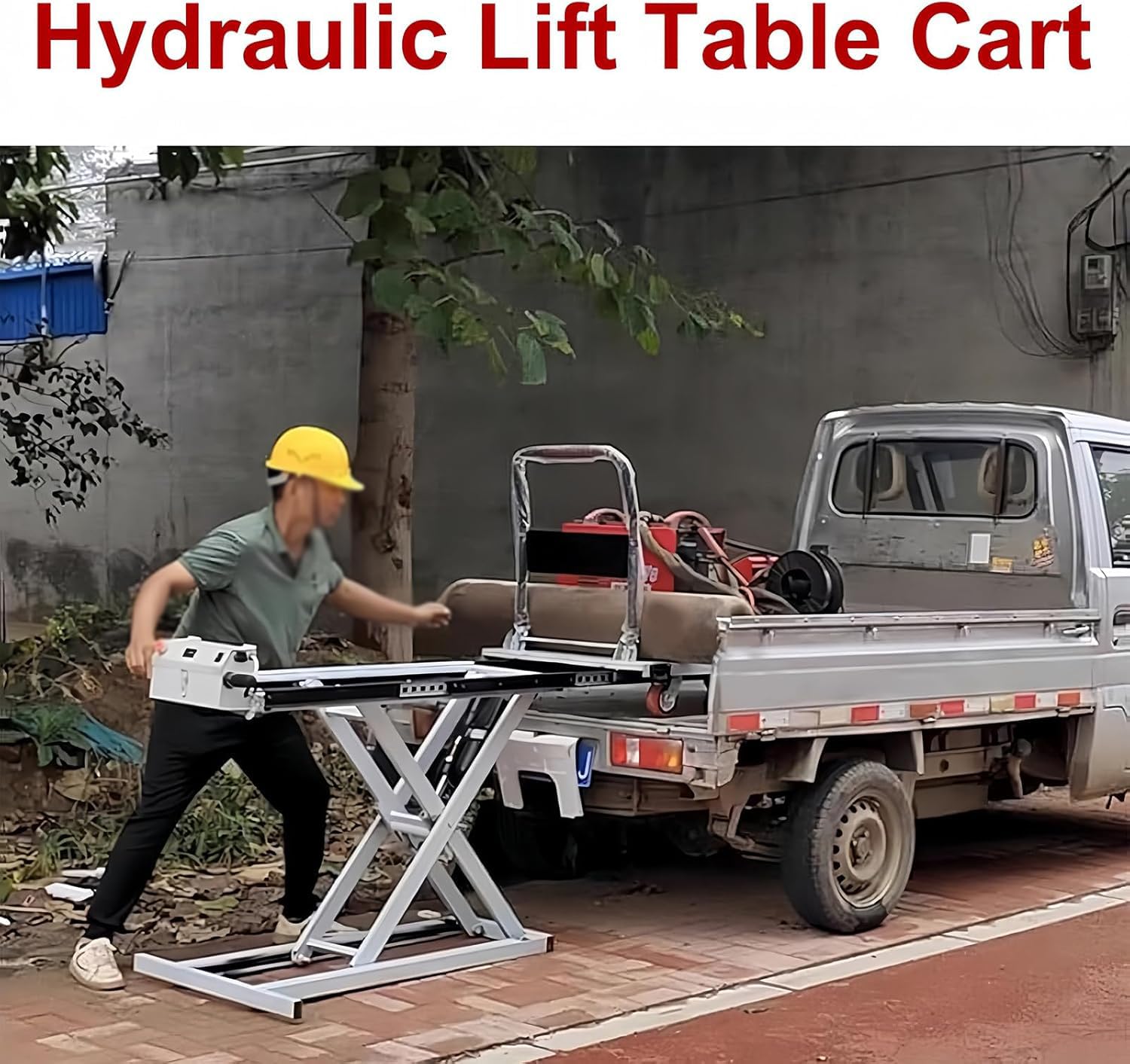 Carro de Mesa elevadora hidráulica, Mesa elevadora de Tijera única eléctrica, Elevador de Materiales, Carro de Tijera hidráulico para manipulación de Materiales