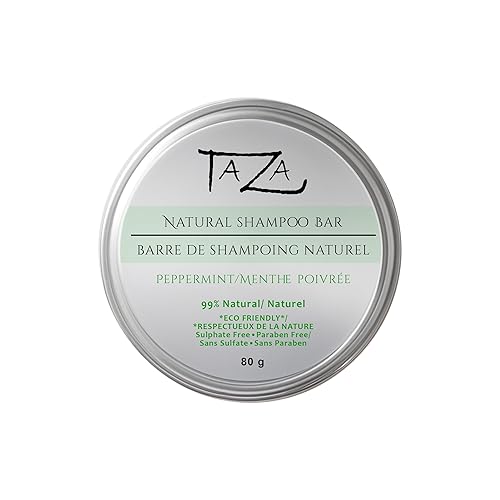 Taza Barra de champú de menta natural premium (2.82 oz), contiene aceite de coco, proteína de avena hidrolizada, pantenol