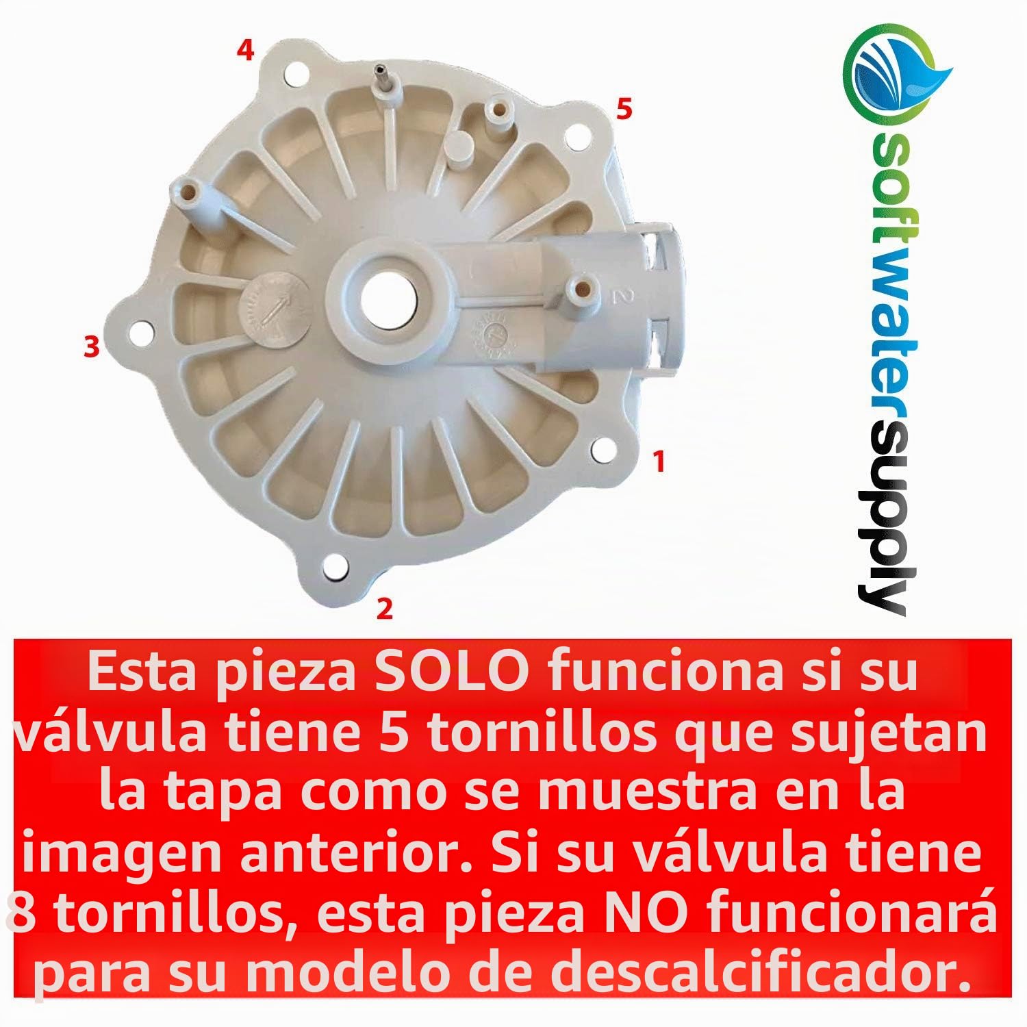 7129871 - Pieza original del fabricante original - Válvula de derivación del ablandador de agua con adaptadores roscados