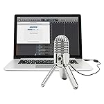 SAMSON Meteor Mic - Portable USB Studio Quality Condenser Microphone - High Performance, General Purpose/Podcast/Gaming/Music Recording Microphone, 16-bit, 44.1/48kHz Resolution, Silver Chrome