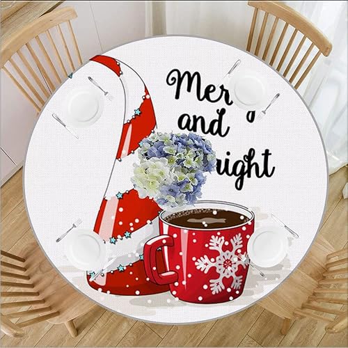 Miniatura 1 de Mantel redondo pequeño para mesa auxiliar, impermeable y borrable, resistente al agua, a prueba de aceite, árbol de Navidad abstracto con estrellas,
