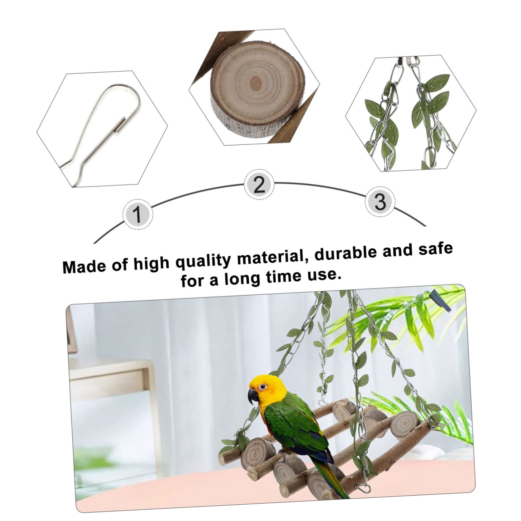 Kisangel 3stücke Pet Bird Cage Toy Bunte Kletterleiter Und Hängematte Für Papageien Für Spiel Und Geeignet Für Kleine Und Mittlere Vögel Langlebiges Material