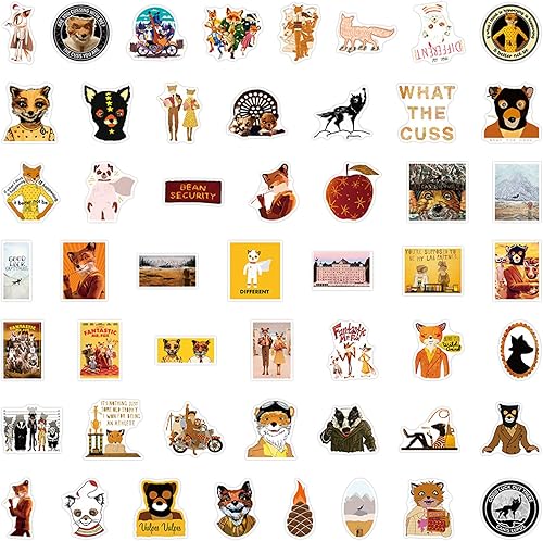 Miniatura 2 de 50 calcomanías de dibujos animados fantásticos de Mr. Fox para adolescentes, divertidas calcomanías de vinilo de película de anime para laptop,