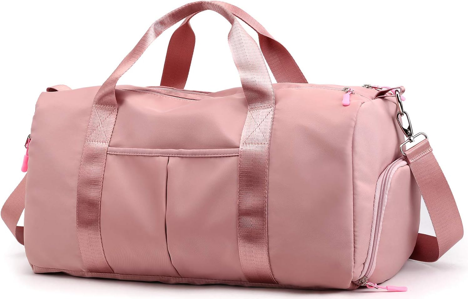 PlasMaller Sports Gym Bag Lightweight Travel Duffel Handbag with Dry Wet Pocket & Shoes Compartment, 1551-Pink, M