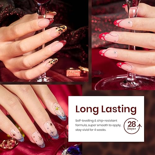 Miniatura 50 de beetles colección “Rainbow” - Kit de esmaltes de uñas en gel, de 20 colores, verde, rosa, azul, con brillantina y nude para niñas, con 3 frascos