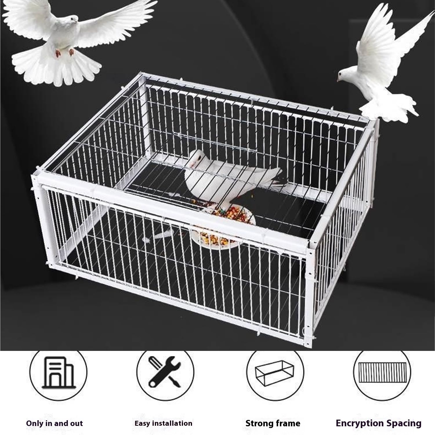 Générique Pigeon Trap avec Deux entrées d'accès à Sens Unique, Coup de Conception à l'épreuve d'évasion avec Cage de Pigeon Skylight pour Les toits, Jardins Ouverts, fermes, granges / 16x12x10 Pouces