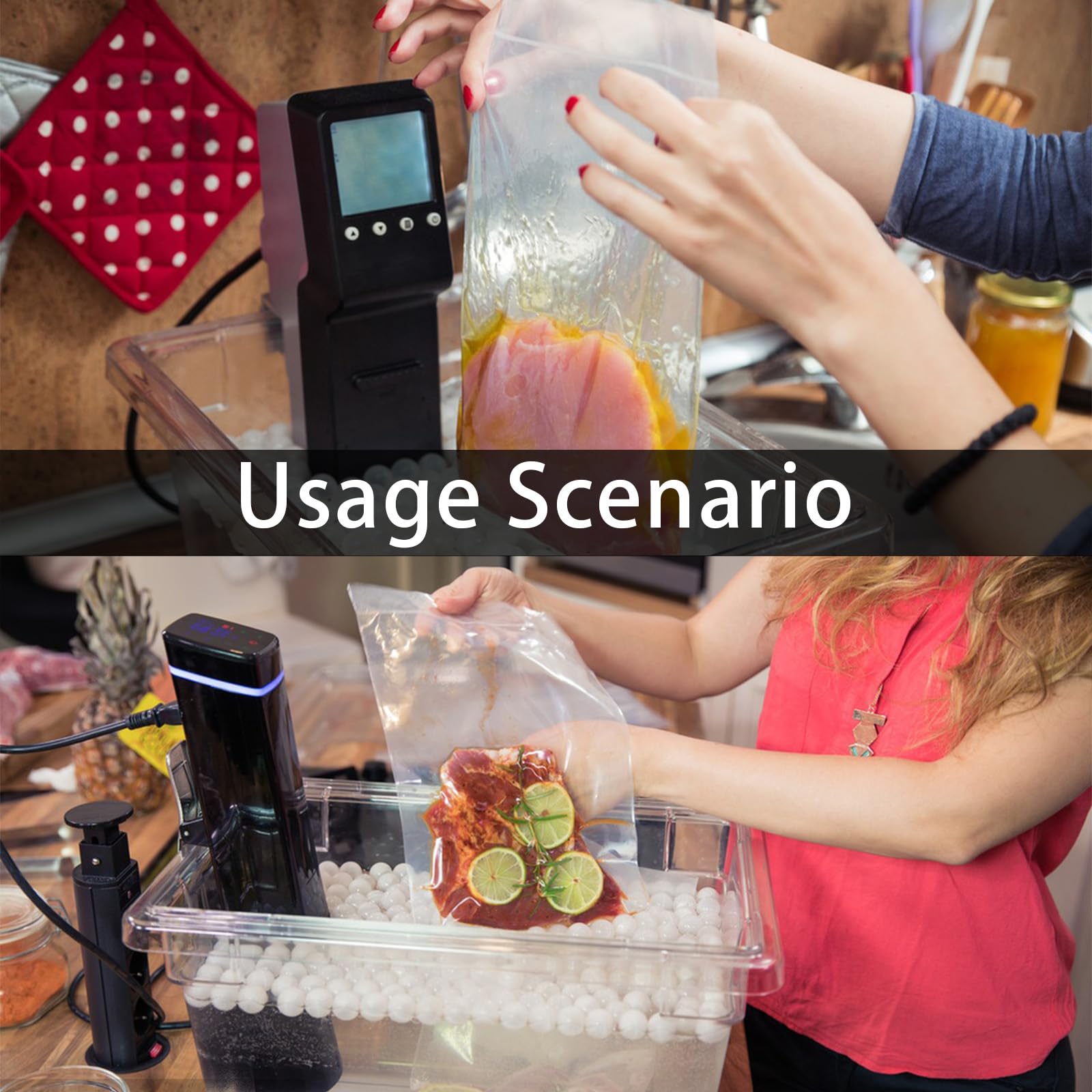 Sous Vide Behälter, 11 L 32,5x26,5x20cm Sous Vide Container mit Deckel und Rack Gastronormbehälter Frei von BPA Multifunktionaler Transparenter Behälter Geeignet zum Kochen von Fisch und Fleisch