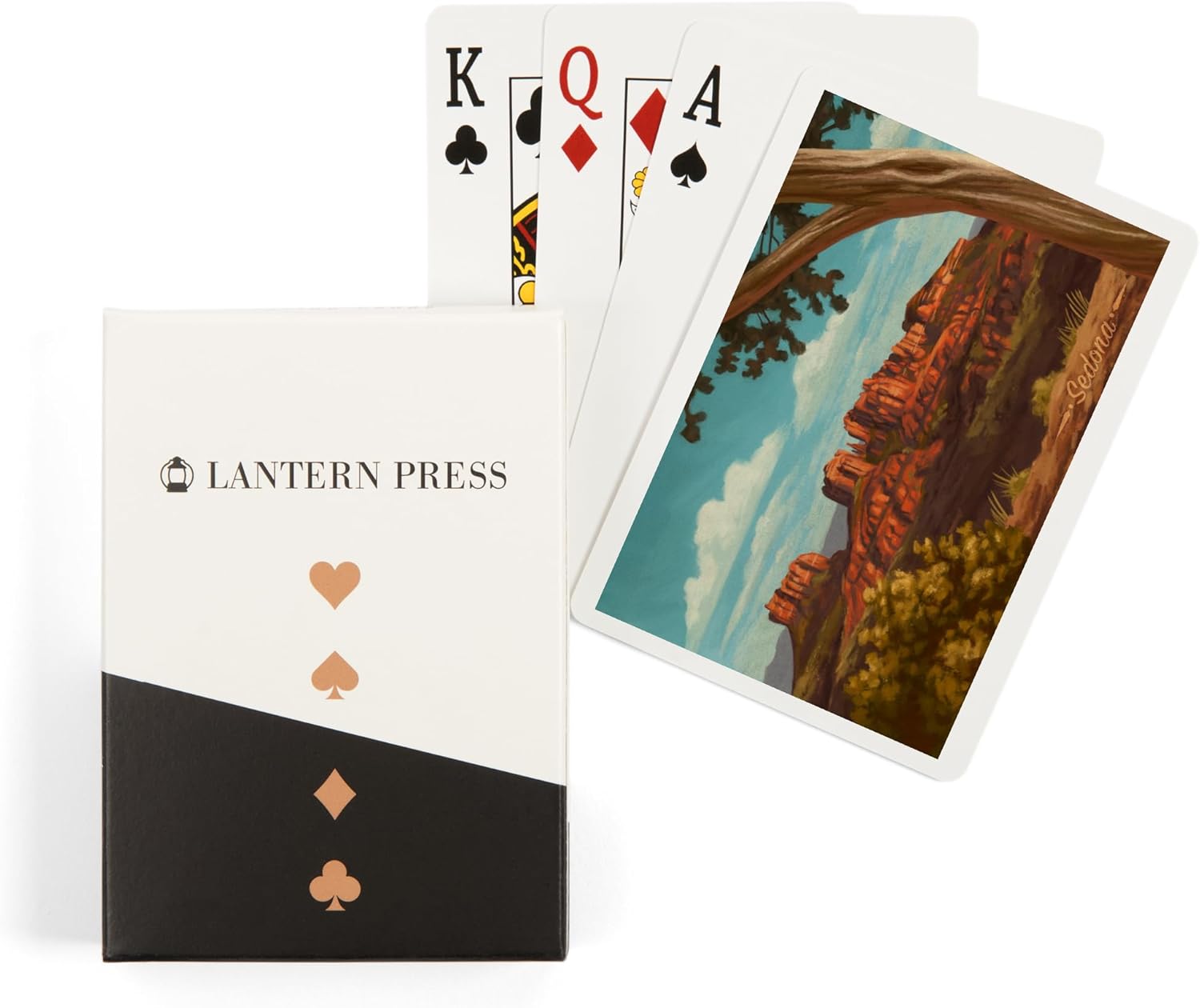 Lantern Press Sedona, Arizona, Oil Painting, Canyon with Clouds, 52 Playing Cards for Adults, Poker Size Card Deck