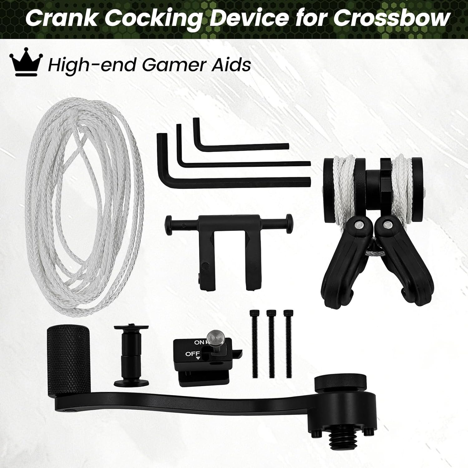 BAR20020 Crank Cocking Device Replacement for Barnett Crossbows, Ambidextrous, Easy to Install, Reduce Cocking Resistance by 93%, Standard - Hooks, Black