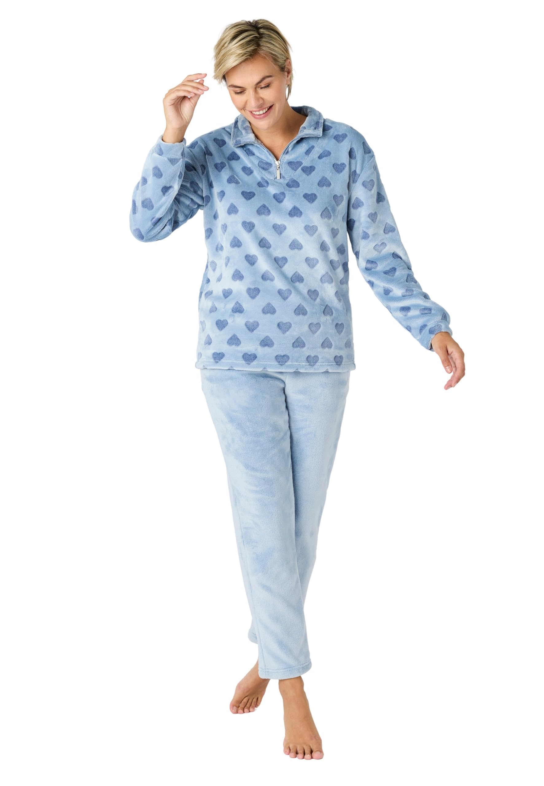 Damart – Pyjama Thermique Thermolactyl en Maille Polaire Embossée Femme