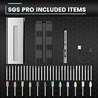 Vista 7 de AM ARROWMAX - Bolígrafo de grabado eléctrico, 42 puntas con estuche de aluminio, control de movimiento inteligente, OLED, Bluetooth, aplicación