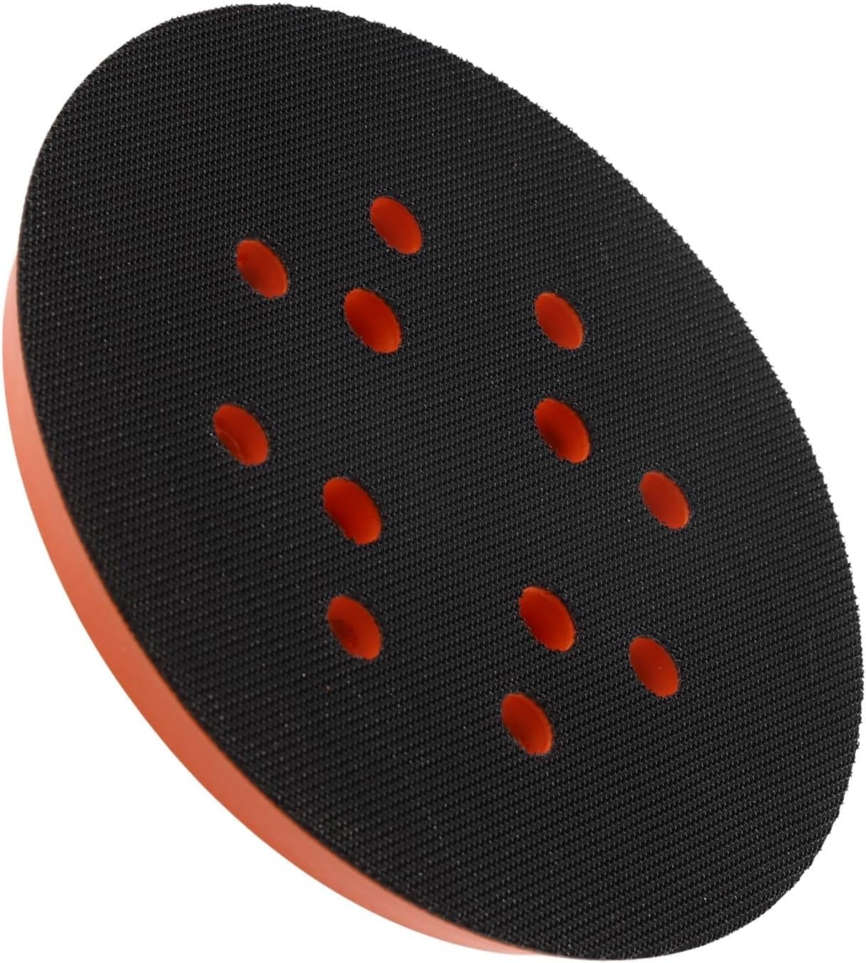 5 Inch 8 Hole Sanding Backing Pad with Hook and, Rubber Disc Woodworking Polishing, Compatible with Random Sanders, Orange
