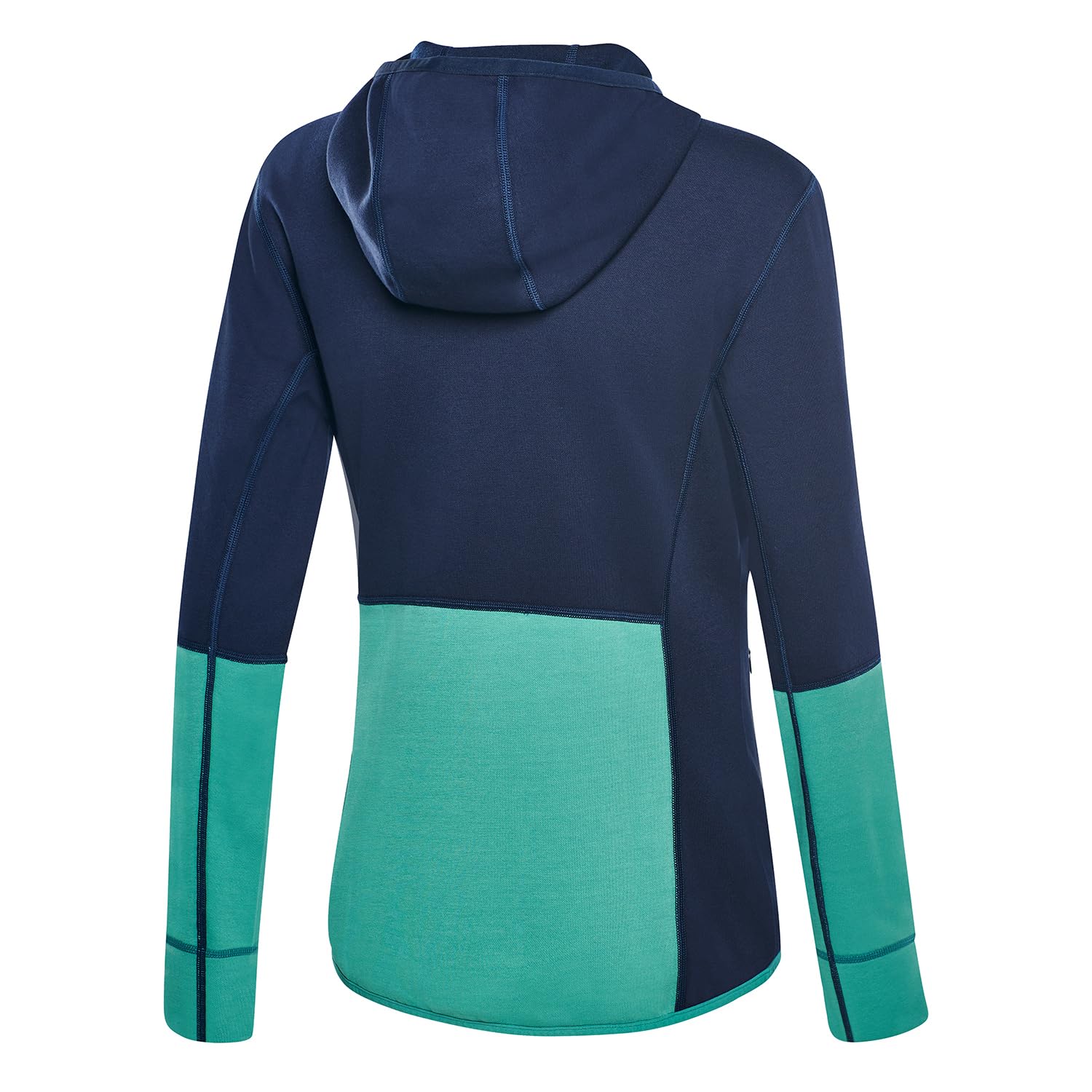 Black Crevice Damen Kapuzenjacke I Sweatjacke Merino Baumwolle Hoodie I 100% Merino Wolle Innen & 100% Baumwolle Außen I Atmungsaktiv, Geruchshemmend, Pflegeleicht
