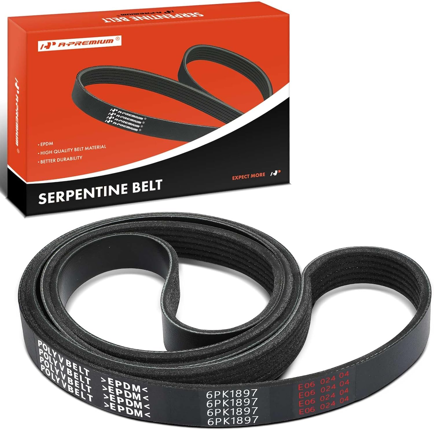 A-Premium Serpentine Belt 74.78 In For Chevy, GMC, Kia, Cadillac, Daewoo, Mack & Pontiac Cars - Silverado, Tahoe, Suburban, Sierra, Yukon, Sorento, Sedona, K900, Escalade ESV & More
