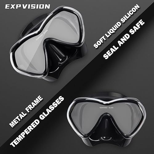 Miniatura 4 de Máscara de buceo antivaho, gafas de esnórquel panorámicas, espejo para adultos, gafas de natación de una sola lente con cubierta de nariz para