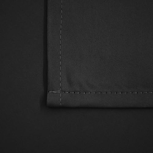 Miniatura 4 de Pickluc Cortina de Café Negra (Cortina de Media Ventana) de 30 Pulgadas de Largo, Cortina de Cocina Pequeña con Bolsillo para Barra, Cortina Oscura