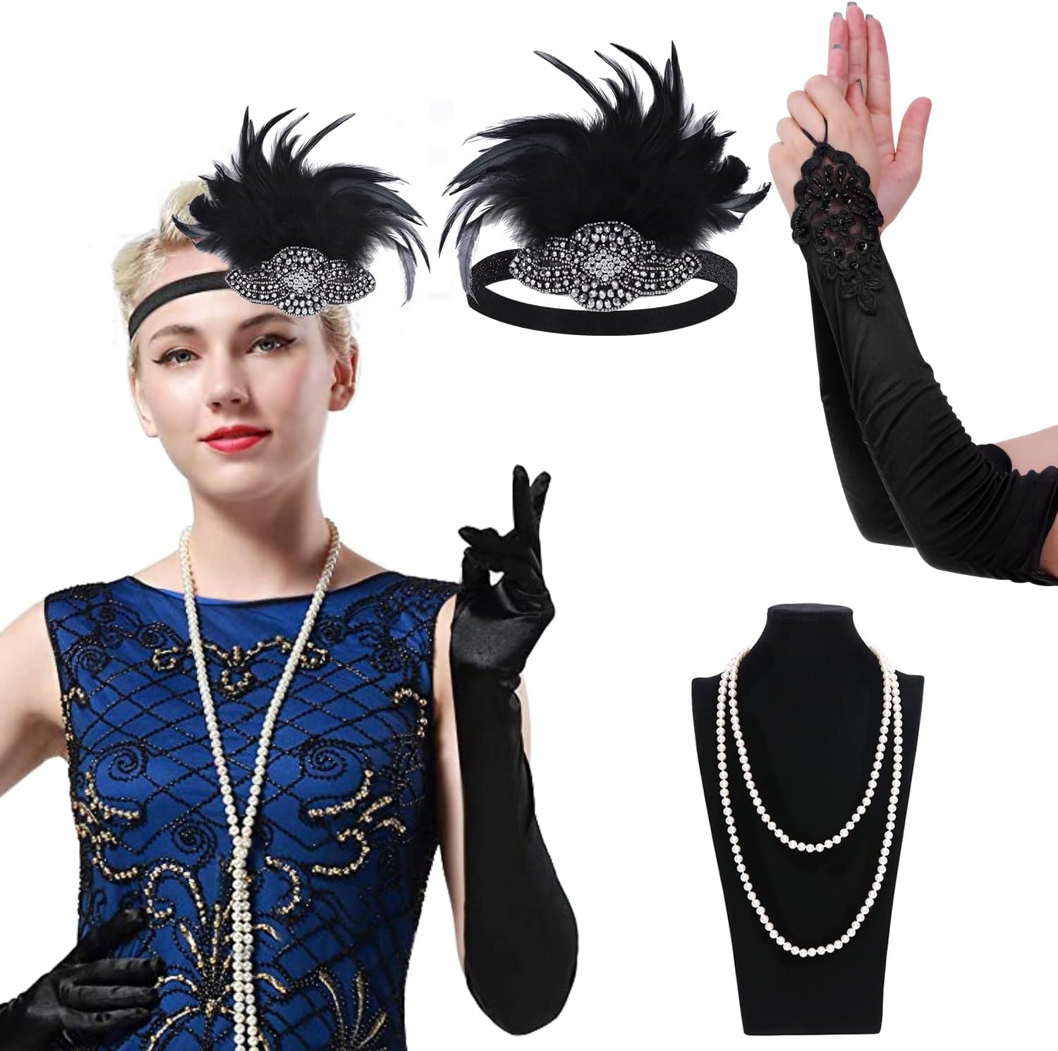 Cridoz Flapper Accessories for Women - 1920s Gatsby & Roaring 20s Style - Image 2