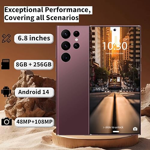 Miniatura 2 de Echoamo Teléfono C24 Ultra Desbloqueado 5G Dual SIM, 8GB+256GB Gran Almacenamiento Desbloqueado, Teléfono celular Android 14.0, Teléfono inteligente