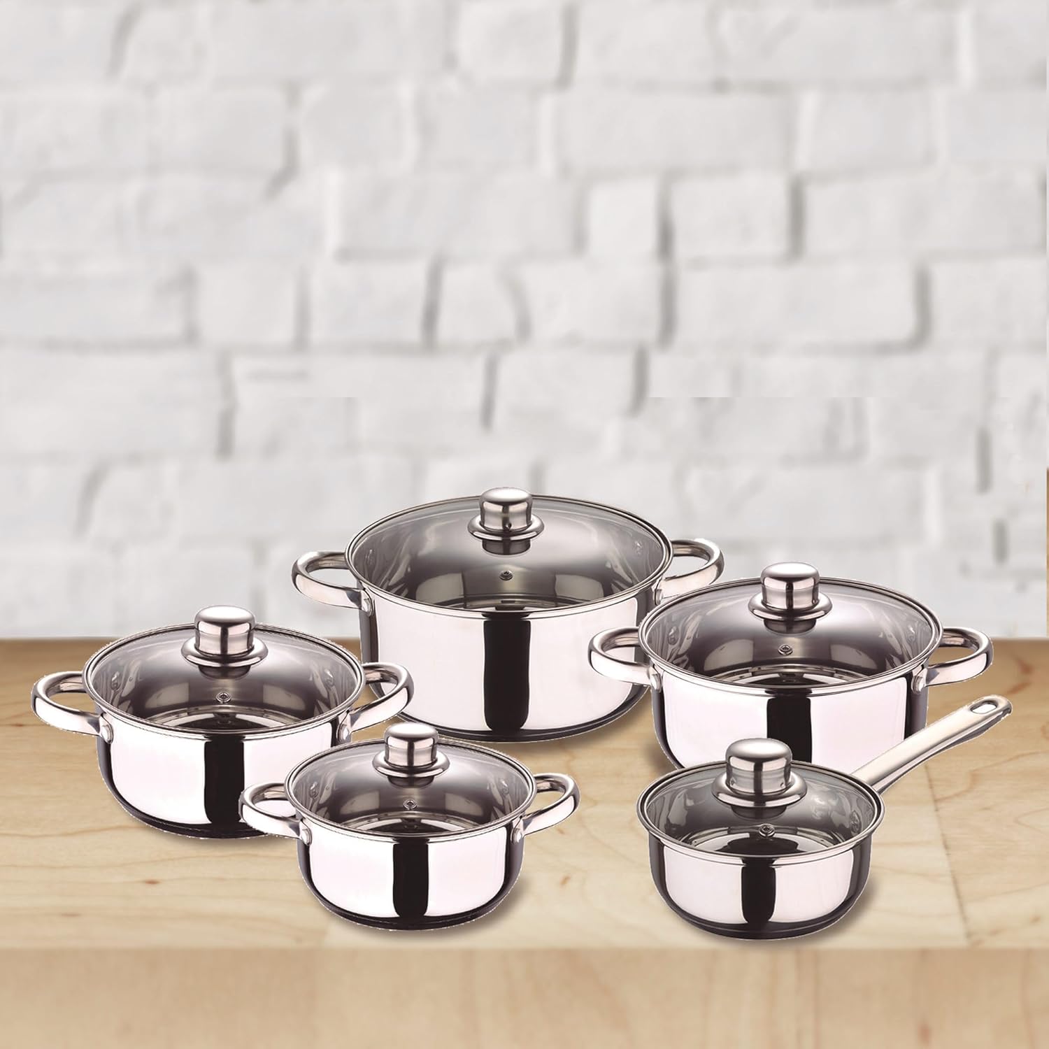 SAN IGNACIO Cassel 12-Piece Stainless Steel Cookware Set with Pan Set (20/24/28 cm) Professional Chef Copper Plus in Pressed Aluminium