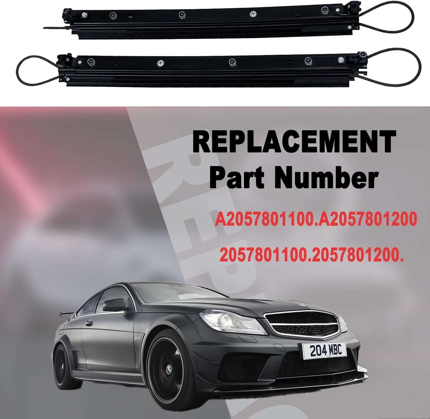 2Pcs/Set Panoramic Sunroof Sliding Replacement Fit for Mercedes W205 2015-2021 C300 C63 C400 C450 C350e C43 Replaces A2057801200 A205780110