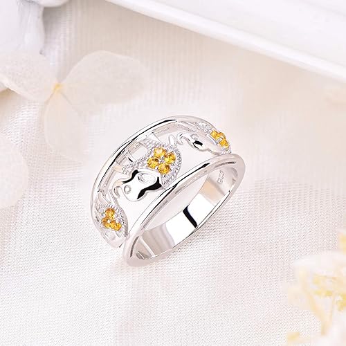 Miniatura 3 de JO WISDOM Anillo de elefante de plata de ley 925 con circonita cúbica Plata de ley