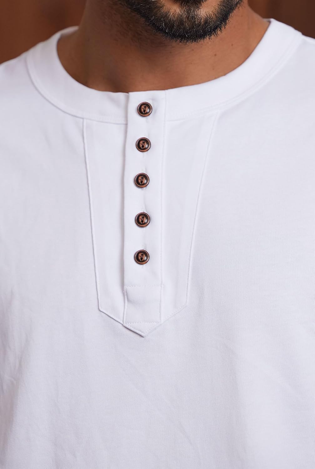 Mens Cotton Henley Shirts 5-Button Casual Fashion Long Sleeve Tshirts (S-XXL) - Image 7