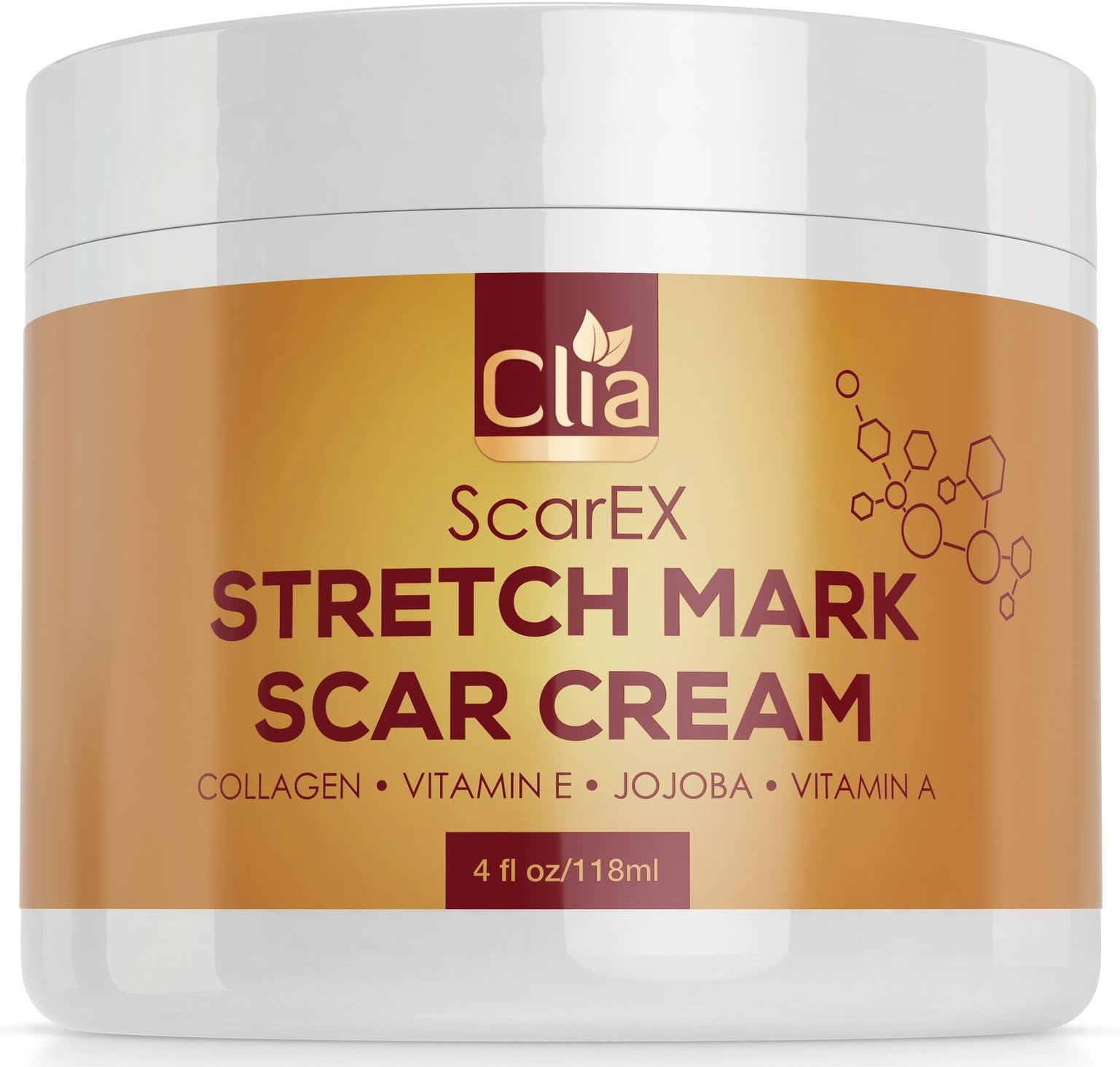 Clia Stretch Mark Cream 4oz - Helps Remove and Prevent New And Old Stretch Marks and Scars, best Formula For Pregnant And Nursing Moms