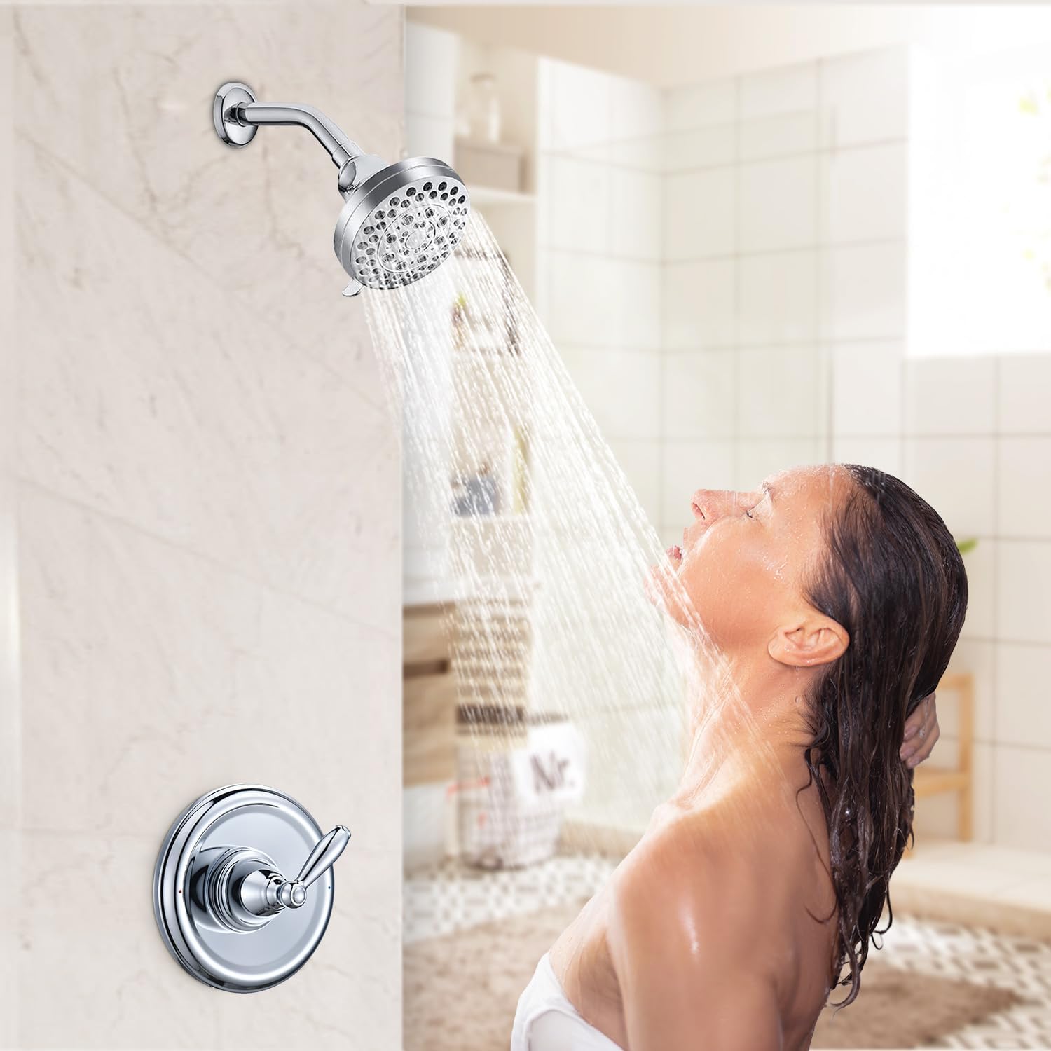 Replacement for Moen T2151 Brantford Posi-Temp Valve Trim Kit, Pressure Balancing Tub and Shower Lever Handle，Chrome