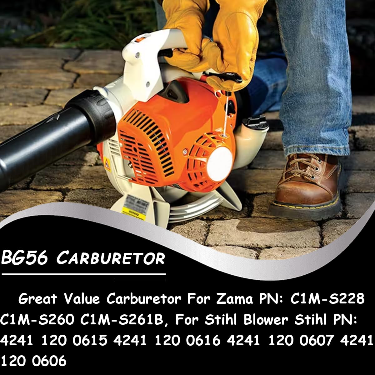 Carburateur pour souffleur de feuilles Stihl BG56 BG56C SH56 Remplace le moteur ZAMA C1M-S260B 4241-120-0615 4241-120-0632 4241-120-0622